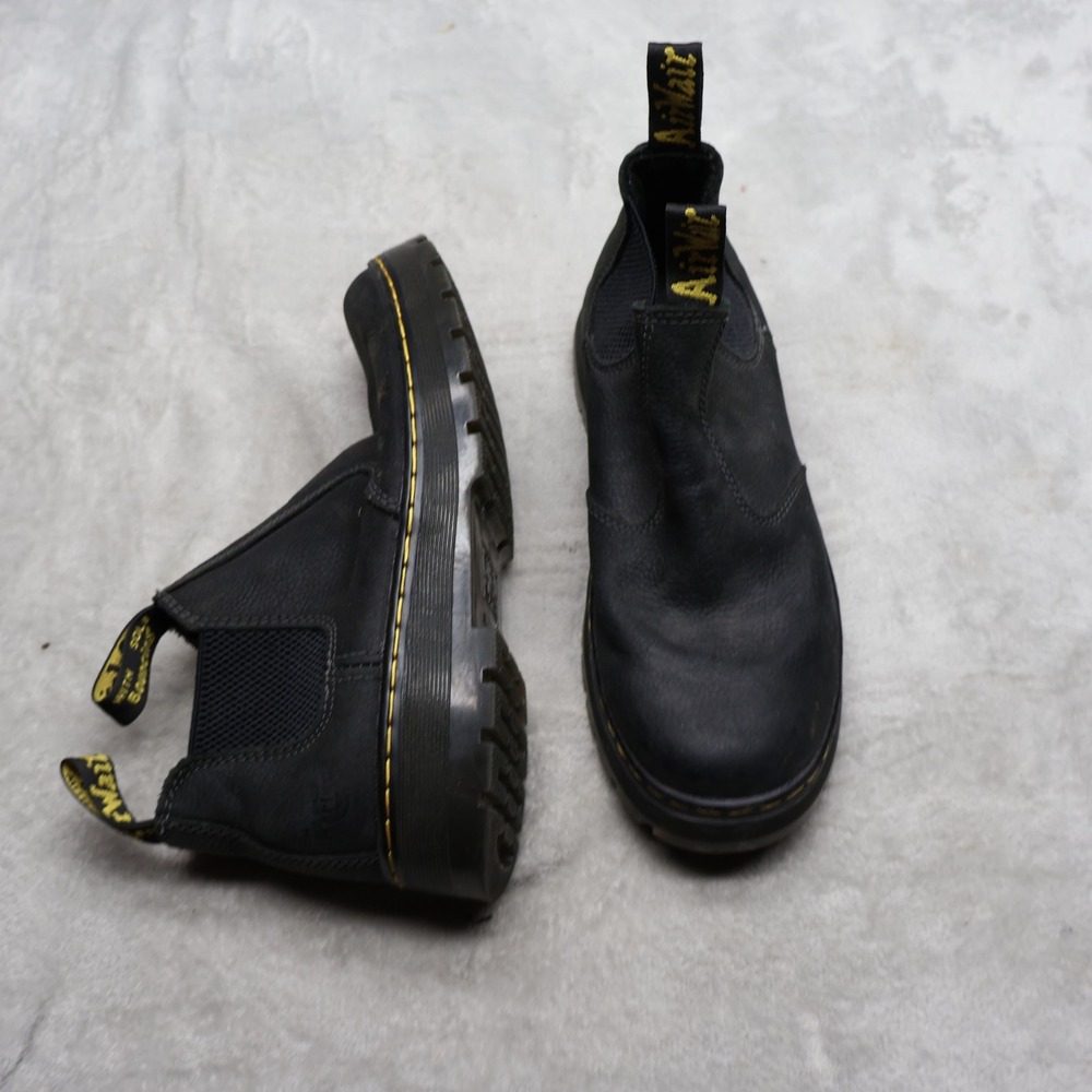 Dr Martens Unisex 10M 11W Chelsea Boots Black Hardie Leather Slip On Classic